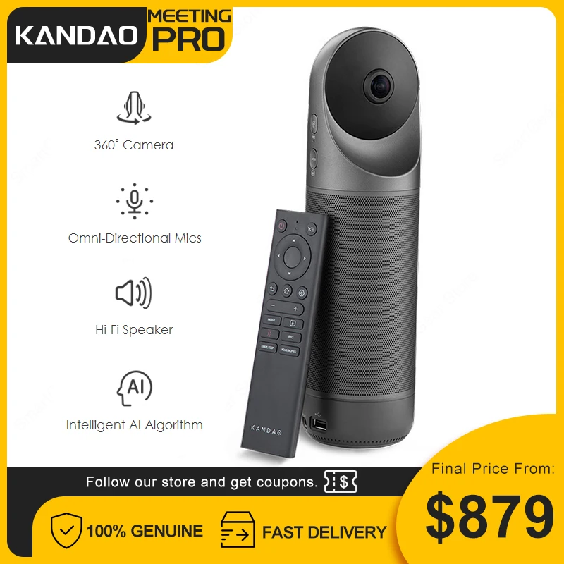 

Kandao Meeting Pro Conference Camera with mini Directional Mics 360° Video Came Support Dingtalk/Skype/Zoom for Business Webcam