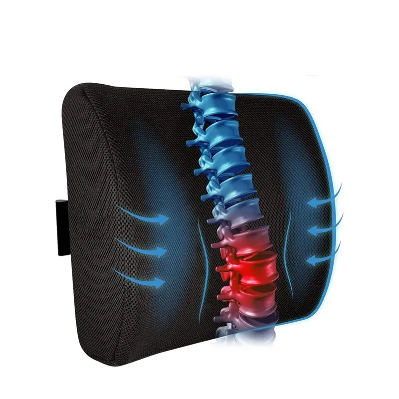 Ergonomic Curve Perfectly Balanced Lumbar Pad Memory Foam Multipurpose Lower Back Pad Suitable for Office Chairs and Car Seats