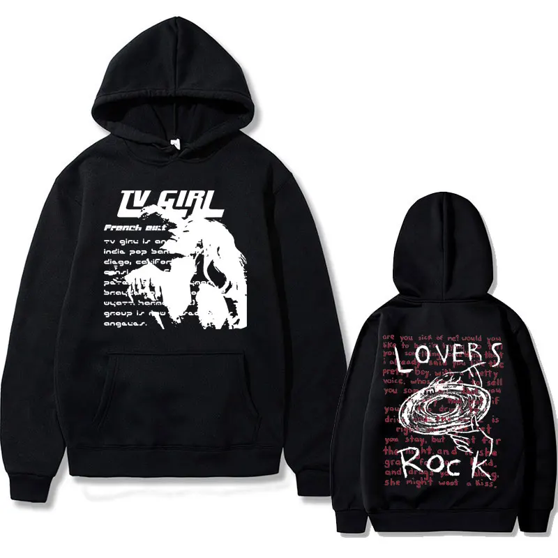 Tv Girl Lovers Rock Song Print Felpa Con Cappuccio French Exit Album Poster Felpe Con Cappuccio Merch Top Uomo Donna Moda Vintage Felpa Oversize