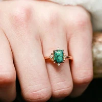 vintage green stone boho style ring for women simple fashion ring ladies bridal wedding glamour jewelry accessories
