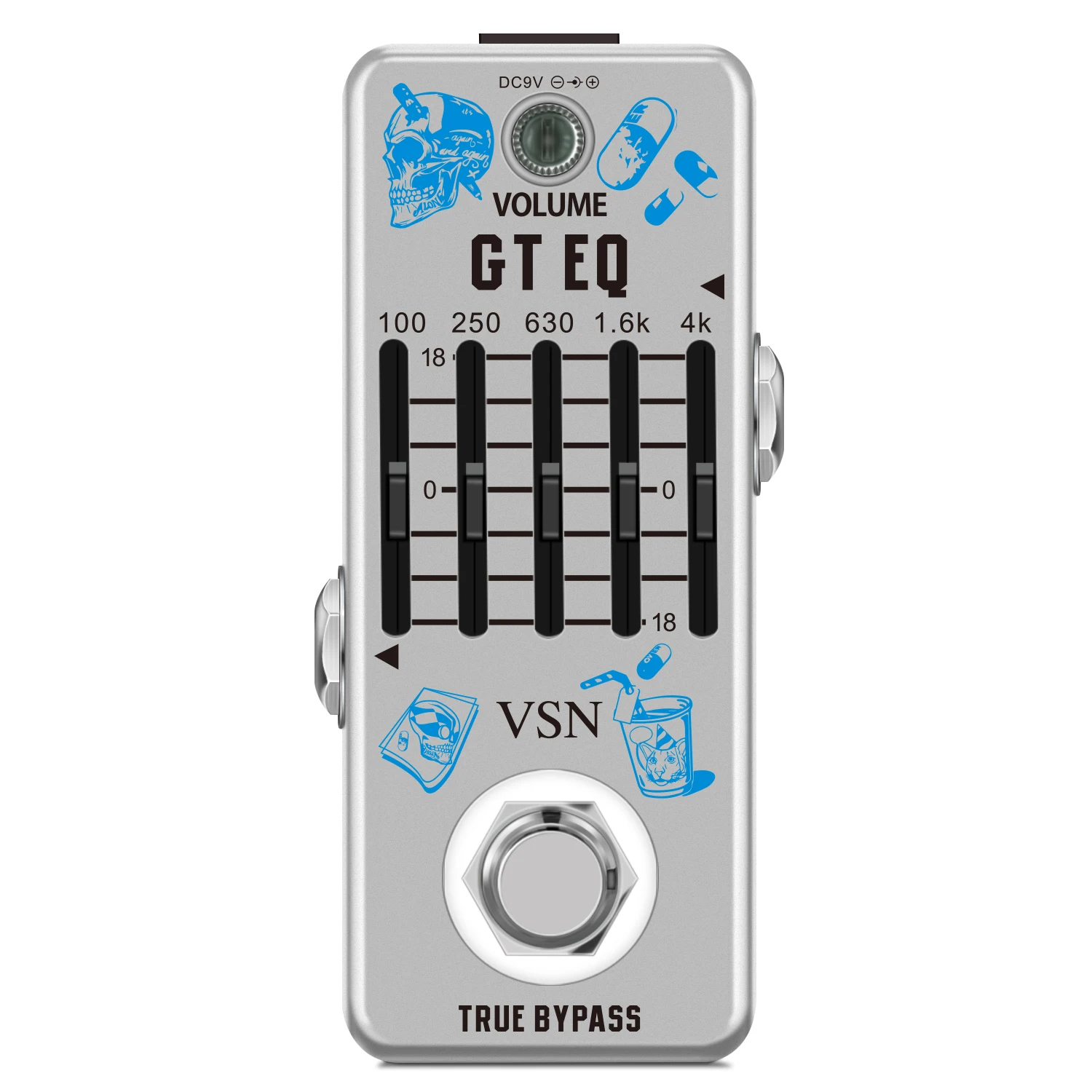 

VSN Guitar Equalizer Pedal 5-Band Parametric EQ Guitar Effect Pedal Frequency Compensator +/- 18DB Range True Bypass