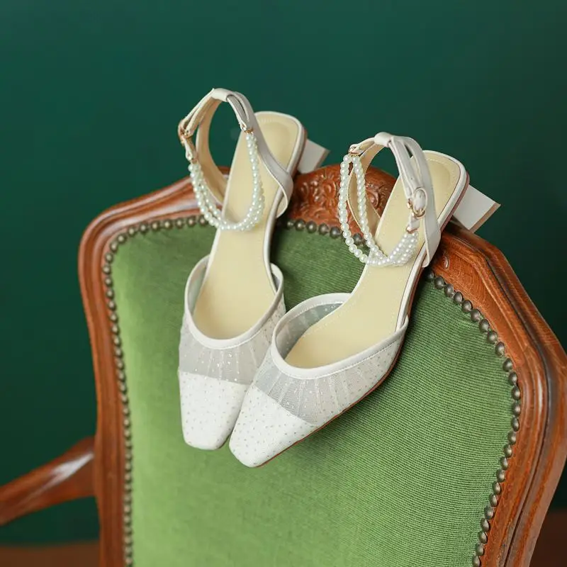 

Size 34-40 Breathable Sexy Lace Mesh + Cow Leather Summer Fashion Expose The Heel Woman Heels Shoes Club Party Women Sandals