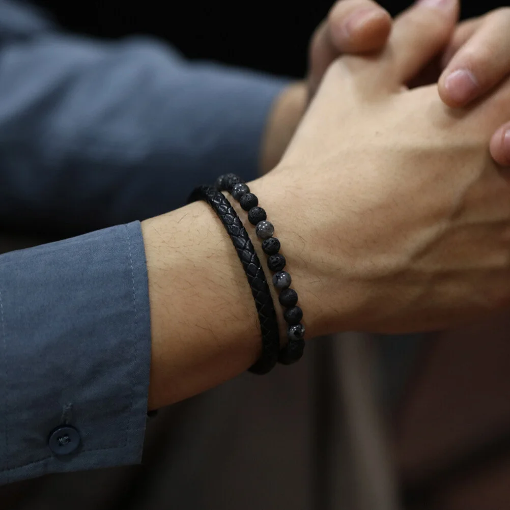 

Wristband Bracelet Men Punk Decoration Braided Jewelry Mens Accessories