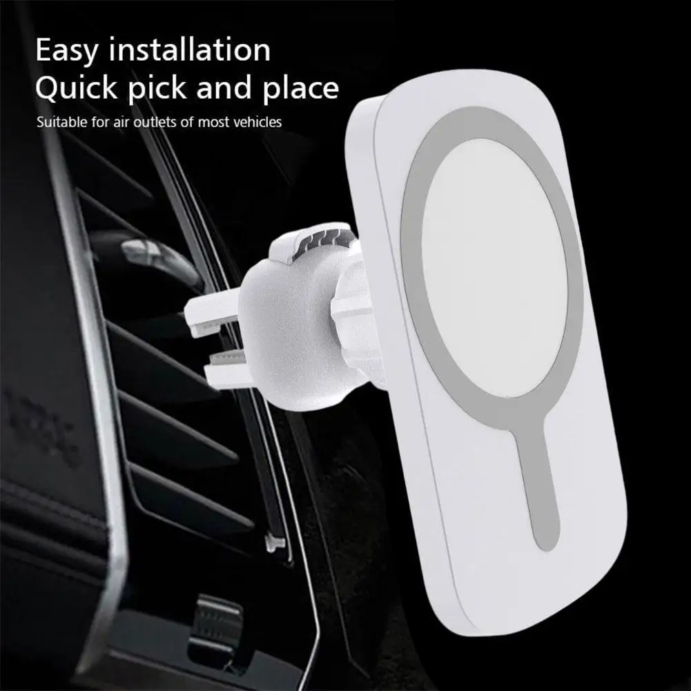 

Автомобильный магнитный беспроводной зарядный кронштейн 15 Вт, высококачественный АБС-пластик с USB для Iphone 12 Pro Max, воздуховыпускная навигаци...