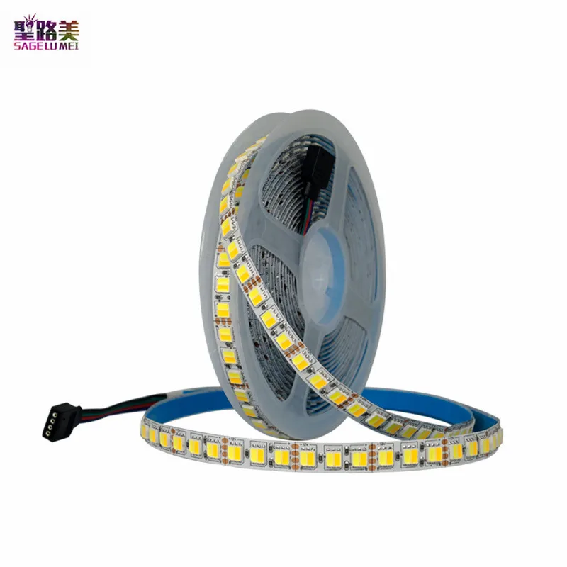 

Led Strip Light CCT 5025 Dual White Warm White / White 2 in 1 Chip 120leds DC 12V 24V Volt CCT Flexible Ajustable Tape Lights