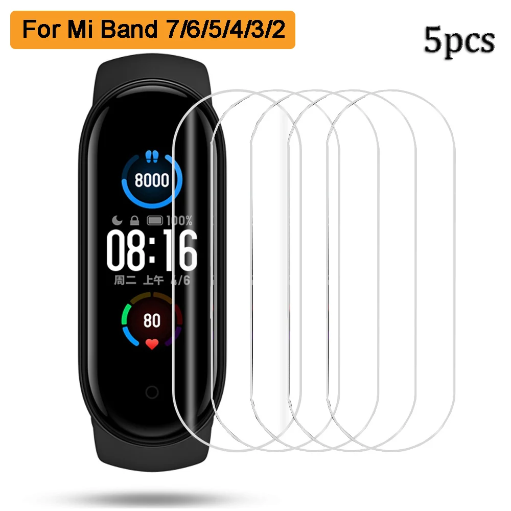 Hydrogel Soft Screen Protectors for Xiaomi Mi Band 7 6 5 4 3 2 Protective Film Smart Watch Wristband Xiaomi Miband Accessories