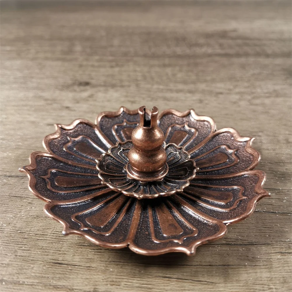 

Retro Incense Burner Coil Holder Plate Burner Lotus Rack Ash Catcher Plate Sandalwood Sticks Holder for Home Decor