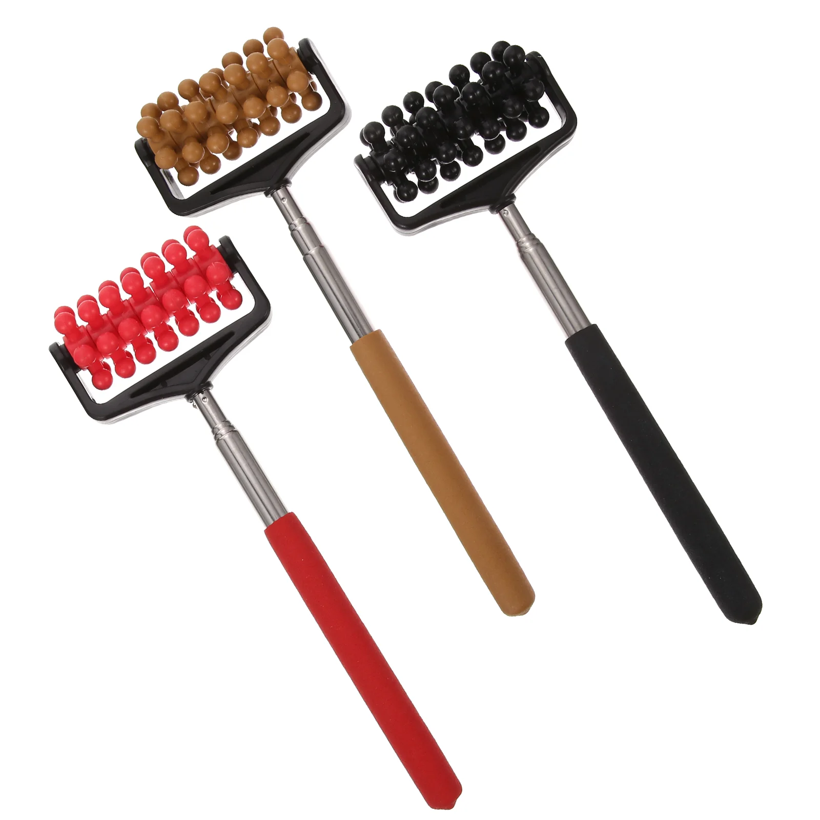 

3Pcs Stick Metal Back Scratching Massager Wheel Rolling Back Scratcher