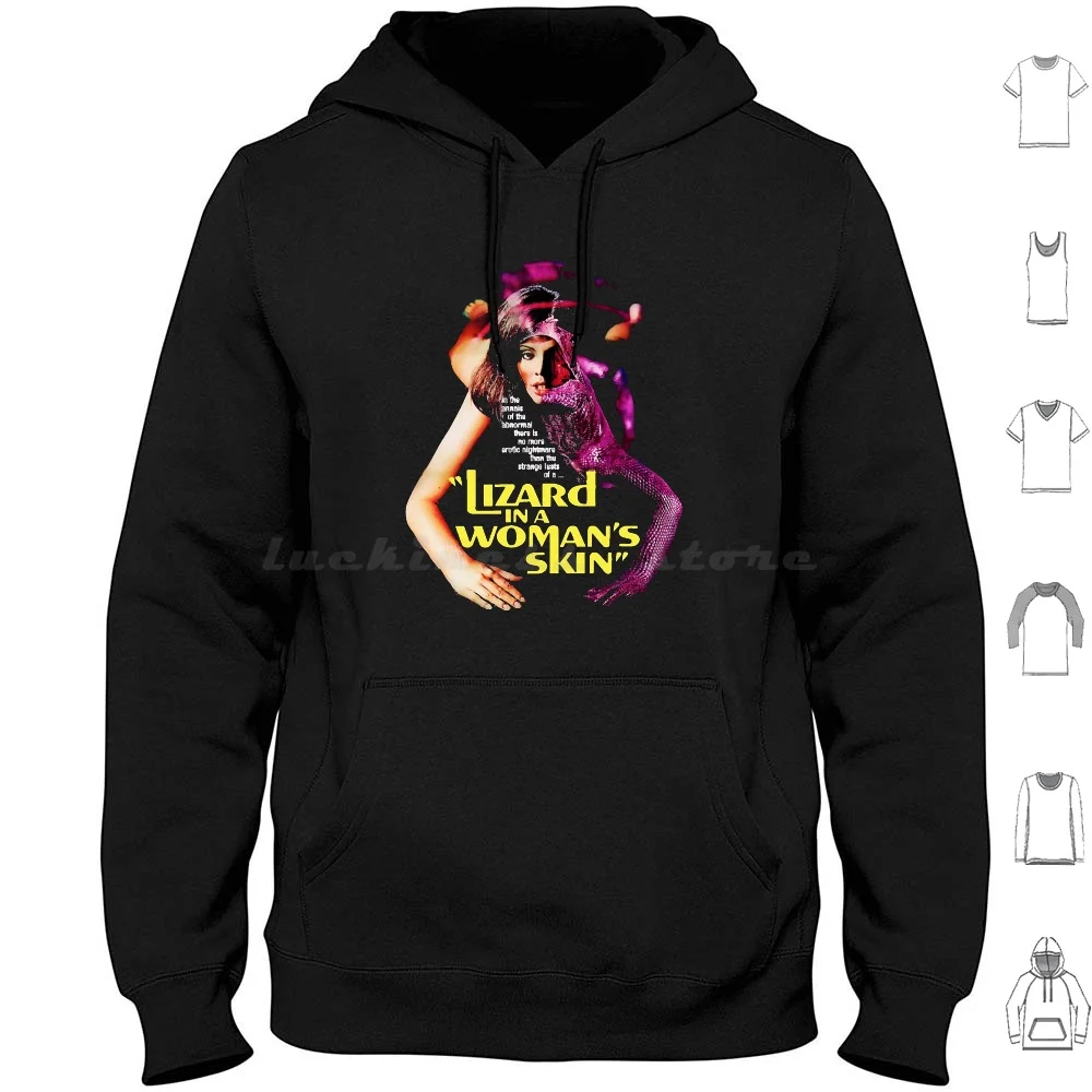 Худи женское из кожи с изображением ящерицы длинным рукавом