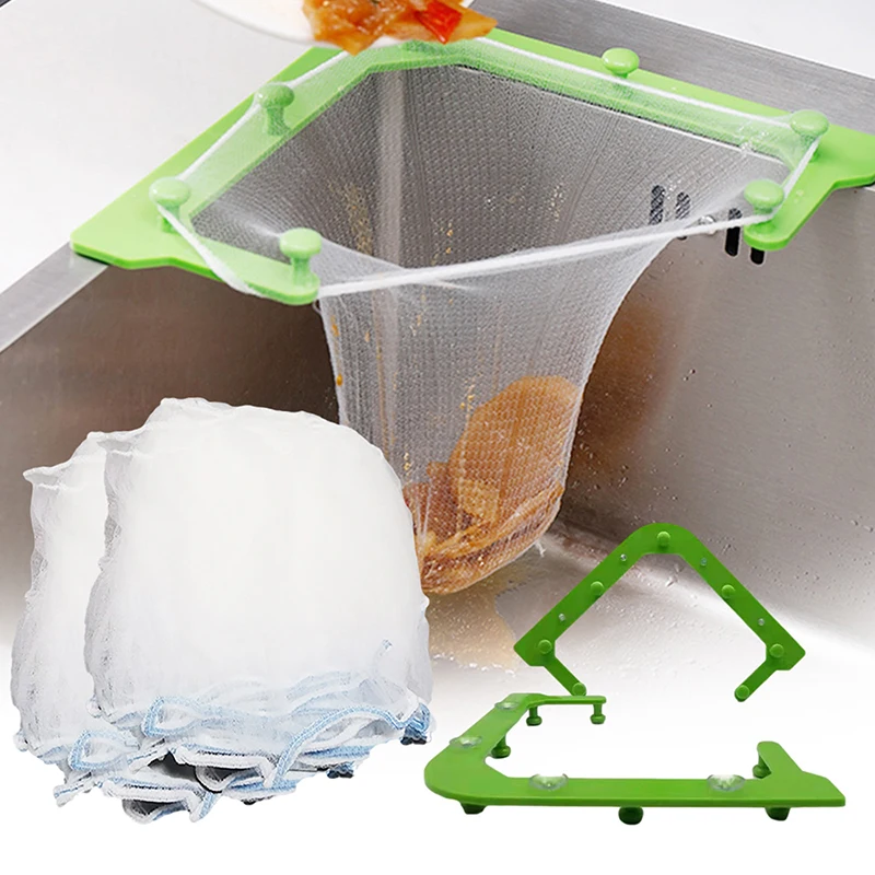 Kitchen Sink Garbage Filter Leftover Triangle Hanging Mesh Drain Multifunctional |