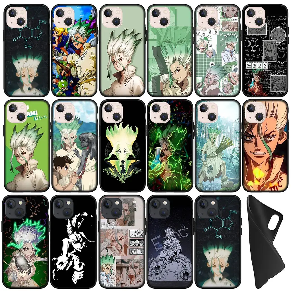 Чехол для телефона Anime Dr Stone Ishigami Senkuu Apple iPhone 15 14 Plus 13 12 Mini Pro Max + 13Pro 14+ 15+ Гибкий чехол
