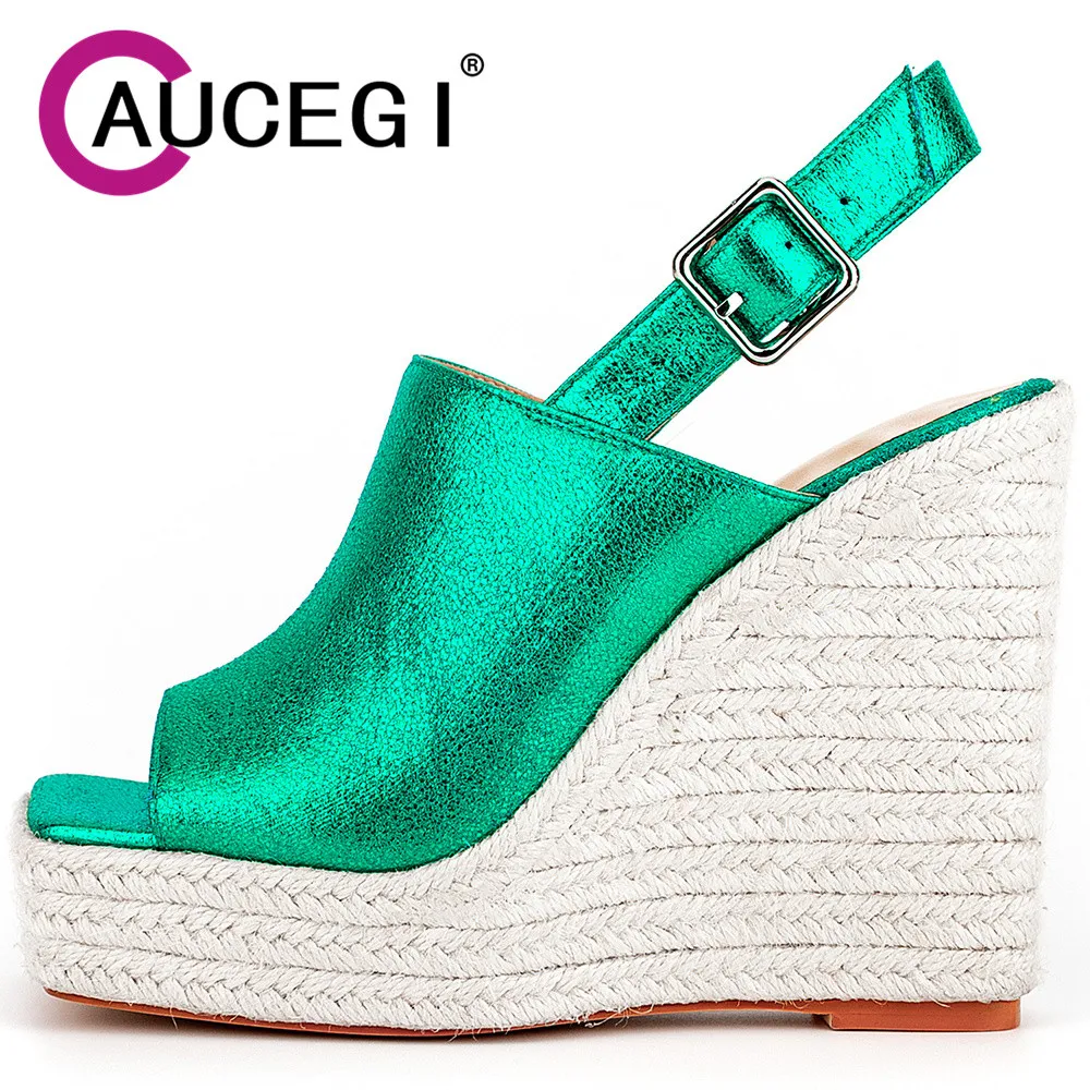 

Aucegi Летняя обувь из искусственной кожи на платформе с ремешком на пятке