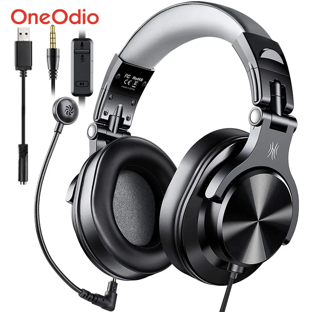 oneodio wired gaming headset gamer usb 3 5mm over ear gaming headphones with detachable microphone for pc computer ps4 xbox free global shipping