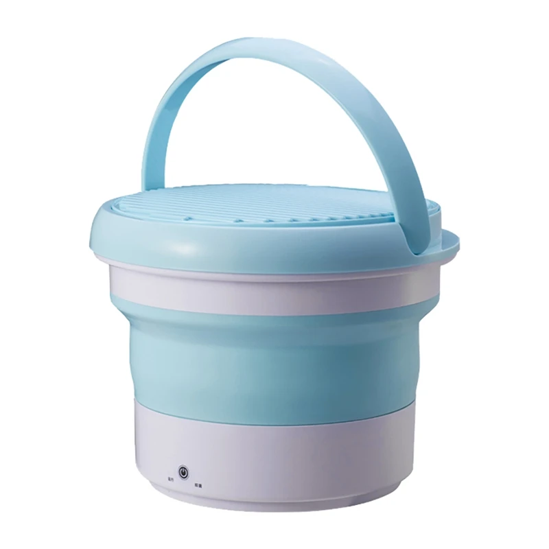 

Mini Folding Washing Machine Electric Touch Button Household Portable Washer Foldable Barrel Type For Travel EU Plug