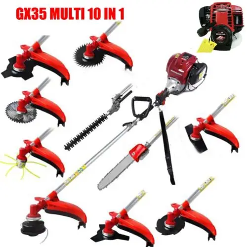 GX35 10 in 1 Lawn Mower brushcutter gas 4 strokes Cutter Grass Hedge Trimmer Weed Eater