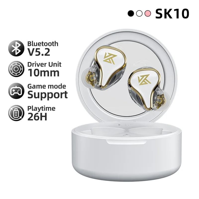 

, SK10 True Wireless Headphones Bluetooth-Compatible 5.2 Hybrid Technology Touch Control Noise Cancelling Earbuds Earphones