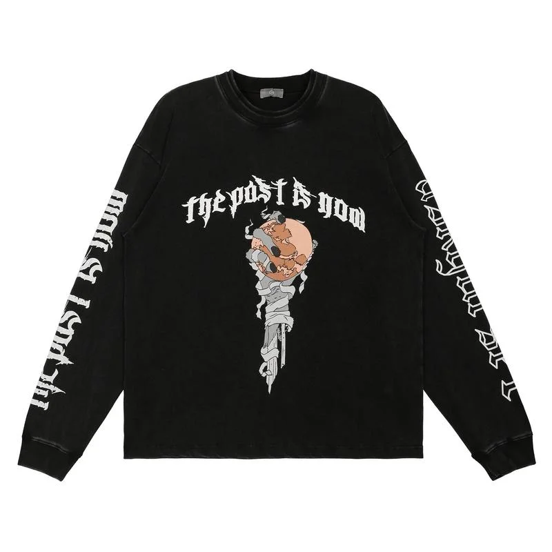 

22SS Sanskrit Cross Painting Soft Fabric EU Size Askyurself Hoodies Men Women Aesthetic Clothes Winter Techwear