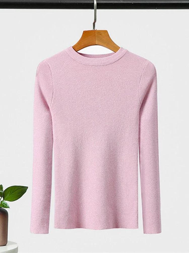 Блестящий свитер gkfnmt с люрексом Осень-зима Женский пуловер длинным рукавом