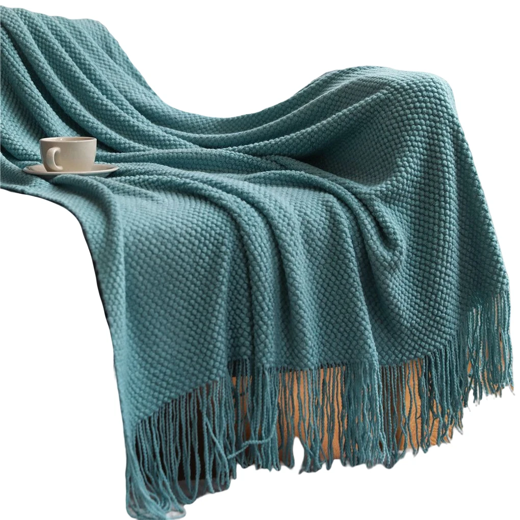 

Одеяло для дивана из акрилового волокна, складное, моющееся, Сменное, для сна в помещении, женское одеяло s, голубое, X см