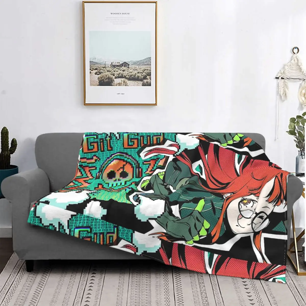 

Persona 5 Morgana Game Futaba Git Gud Portable Warm Throw Blankets for Bedding Travel