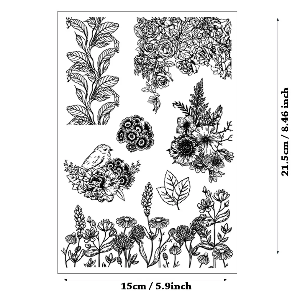 Цветы марки Plantl альбом для штампов бумага прозрачная ручная работа украшения Подарки Резиновый Штамп для карты DIY Скрапбукинг