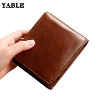popular rfid mens short wallet ultra thin student wallet genuine leather youth mens bag horizontal coin purse