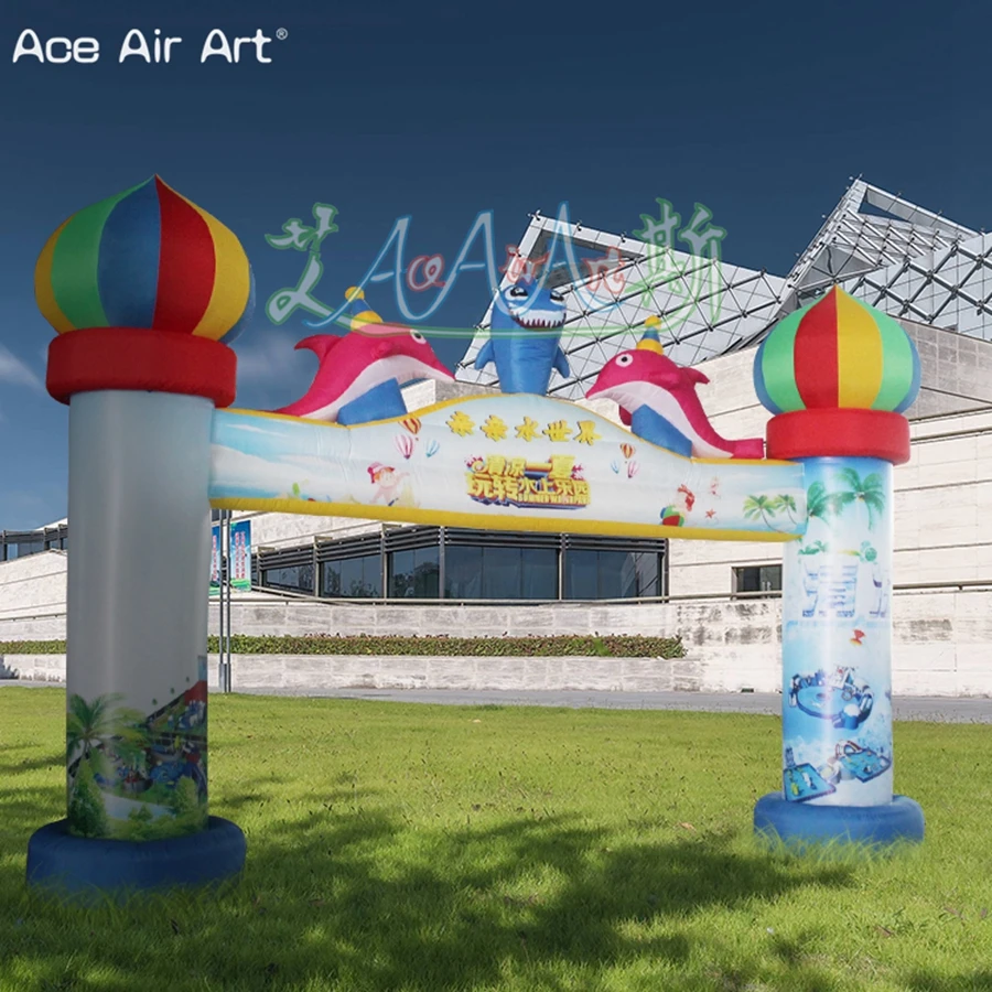 

Custom Made Inflatable Arch Water World Theme Archway For Aquarium/Water Park Advertising Ace Air Art Manufacture