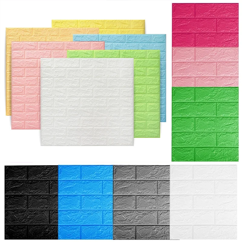

10/20Pcs Self Adhesive Foam Brick 3D Wall Stickers Room DIY Decor Wallpaper Wall Decor Bonding Paper for Living Room Kids Room