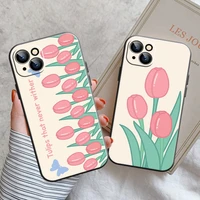 flower butterfly phone case for iphone 13 11 pro 12 mini max x xr xs 8 7 plus 6 6s se 2020 funda liquid silicon silicone cover