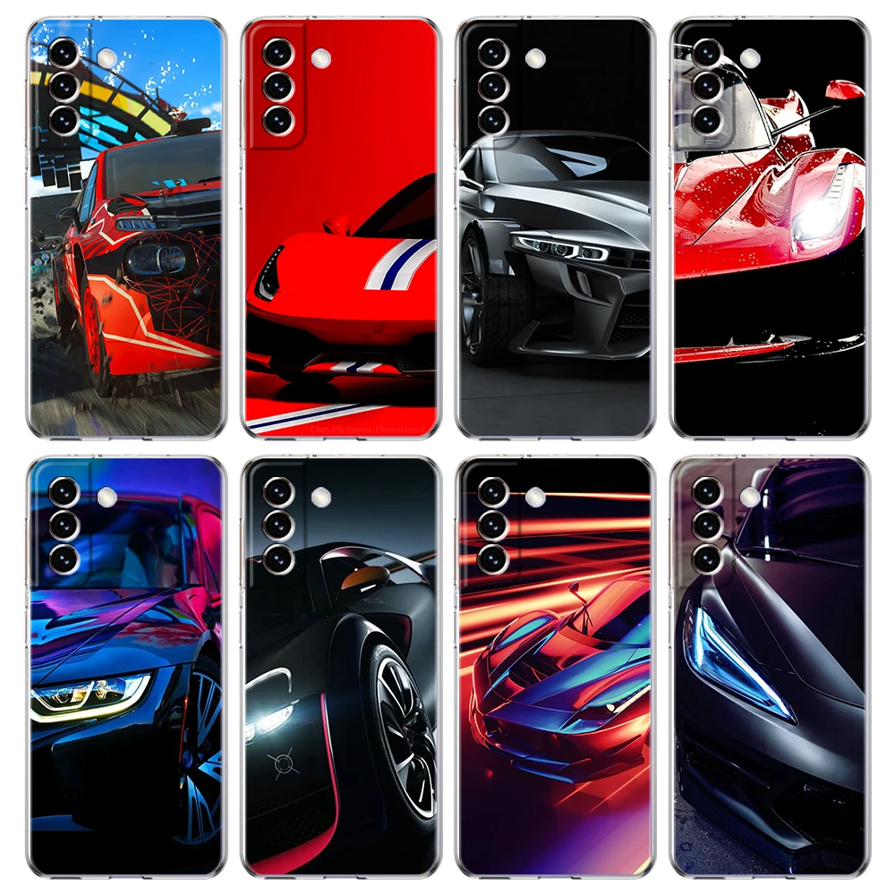 

Sports Cars Phone Case Cover for Samsung Galaxy S22 S21 S20 Ultra S21 S20 FE S22 S21 S20 S10 S9 Transparent Soft Shell Funda Bag