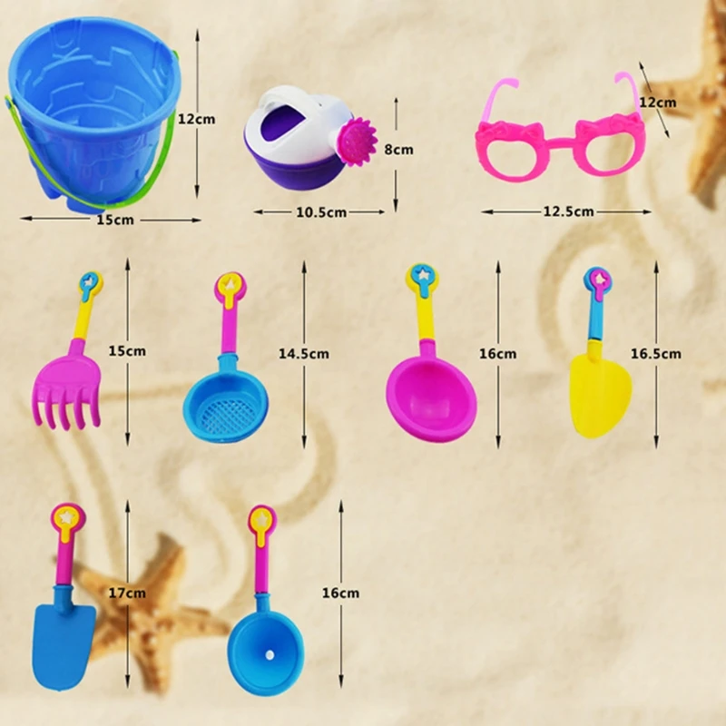 

9 Pcs Colorful Beach Toys for Kids Set Come with a Strong Mesh Bag Sandbox Toy Great Gift for Boys & Girls in the Summer