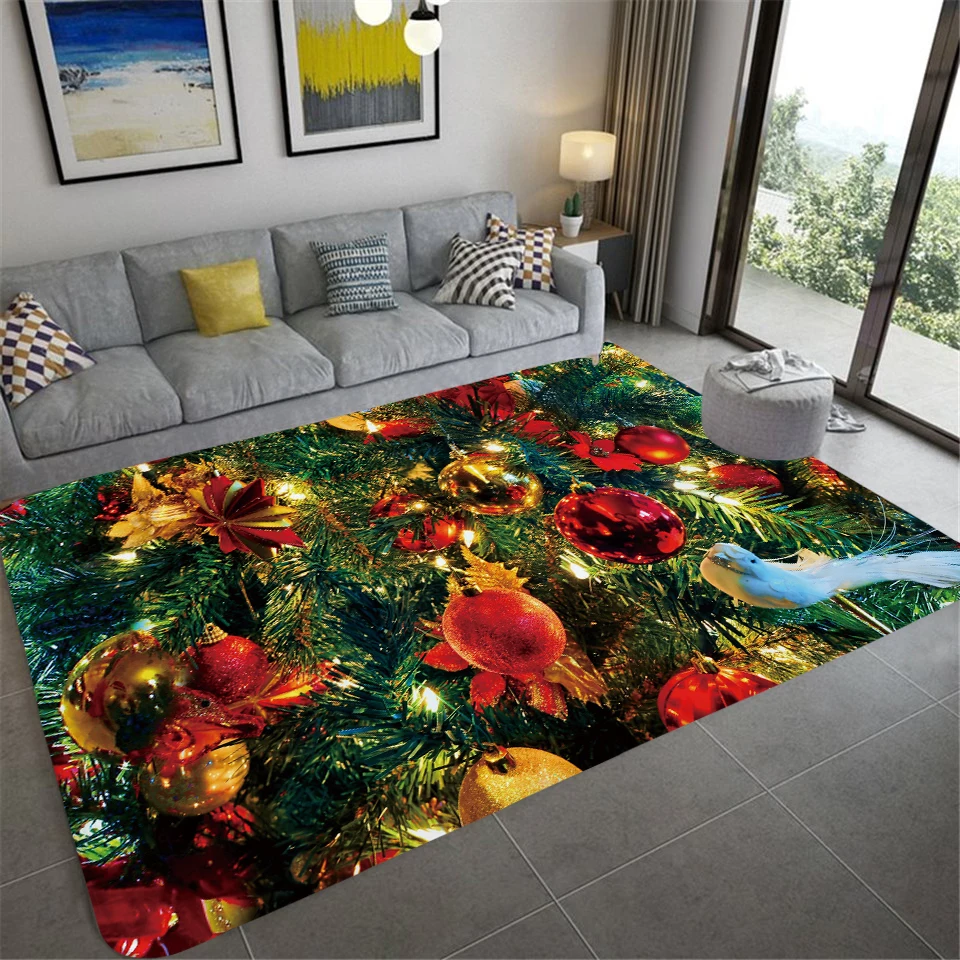 

Home Decoration Modern Christmas Decor Entrance Carpet Living Room Coffee Table Blanket Santa Claus Mat Bedroom Rugs Tapis Salon