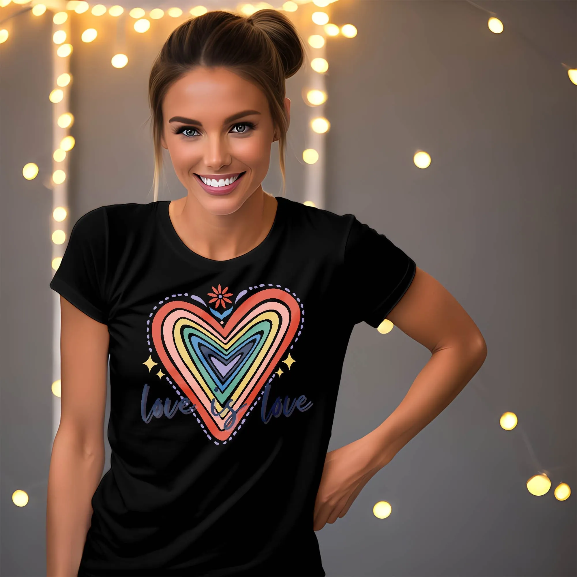 Футболка с надписью Love Is Regenbogen Pride Equality 269Bpt2