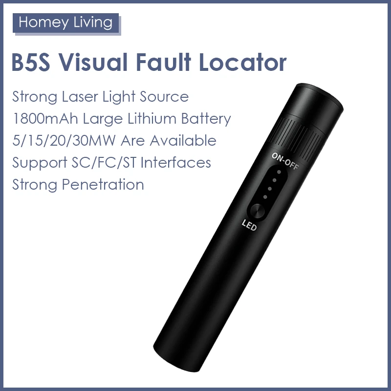 

Visual Fault Locator with Lithium Battery Optical Fiber Cable Test Laser Pen Powerful Light USB Charging B5S 5/15/20/30MW