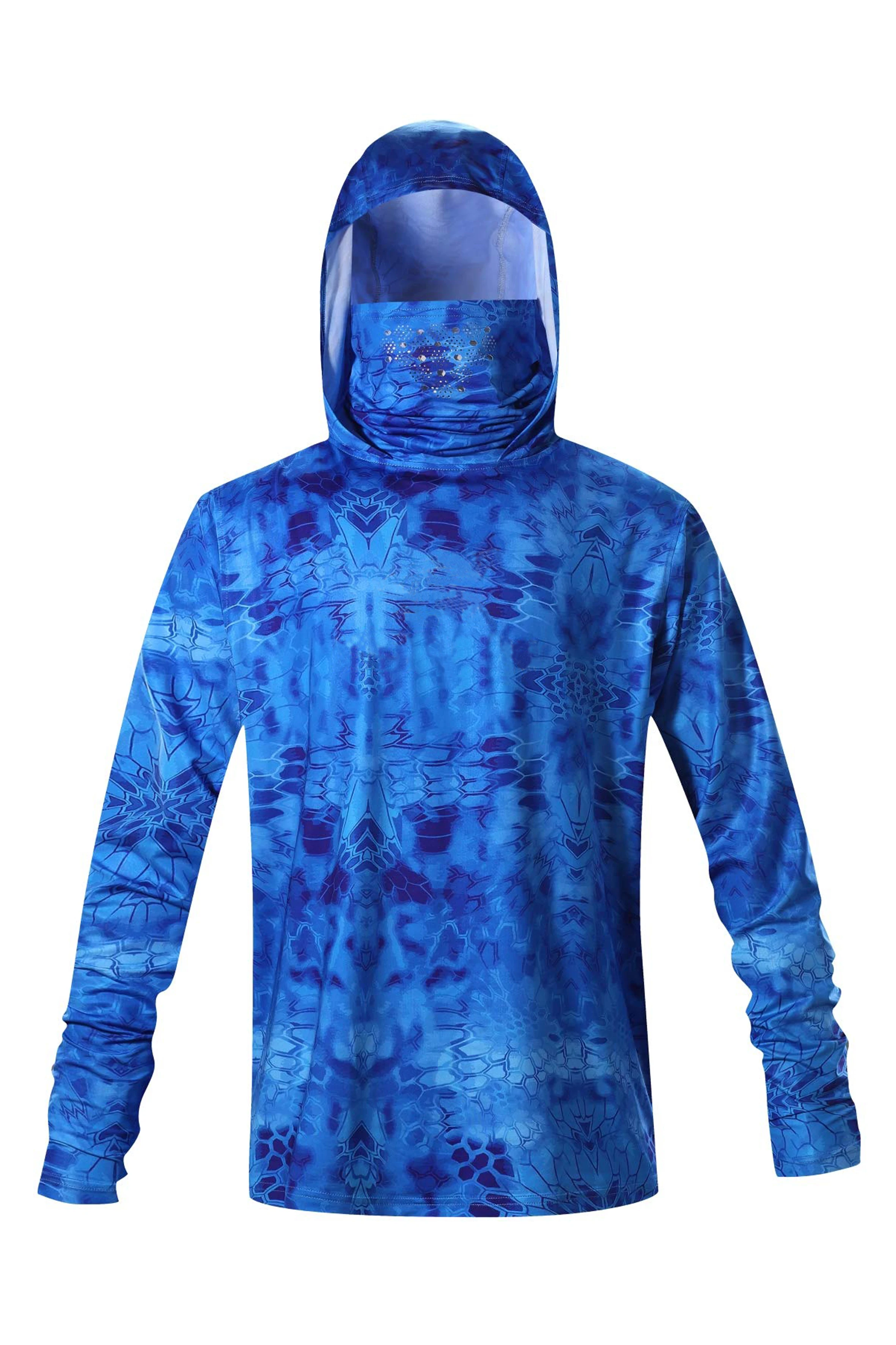 2024 Summer Men Hooded Long Sleeve Performance Fishing Shirts Jersey Fishing UV Hoodies Clothing Face Mask enlarge