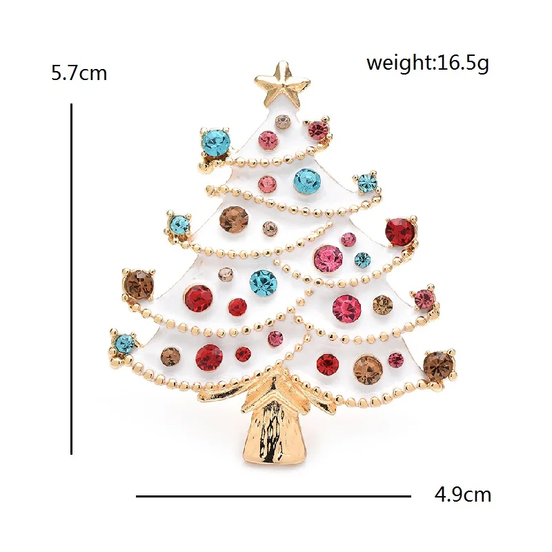 Wuli&ampbaby белая эмаль брошь Рождественская елка