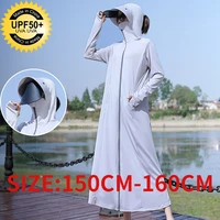 womens sun protection clothing summer over the knee ice silk sun protection clothing breathable long sleeved jacket
