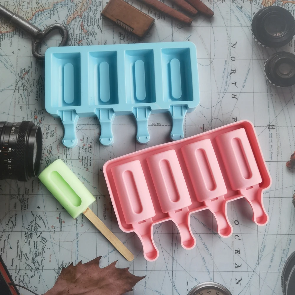 

3D DIY Handmade Silicone Ice Cream Mold Eco-Friendly Popsicle Mold Mousse Dessert Freezer Juice Ice Cube Tray Barrel Maker Mold