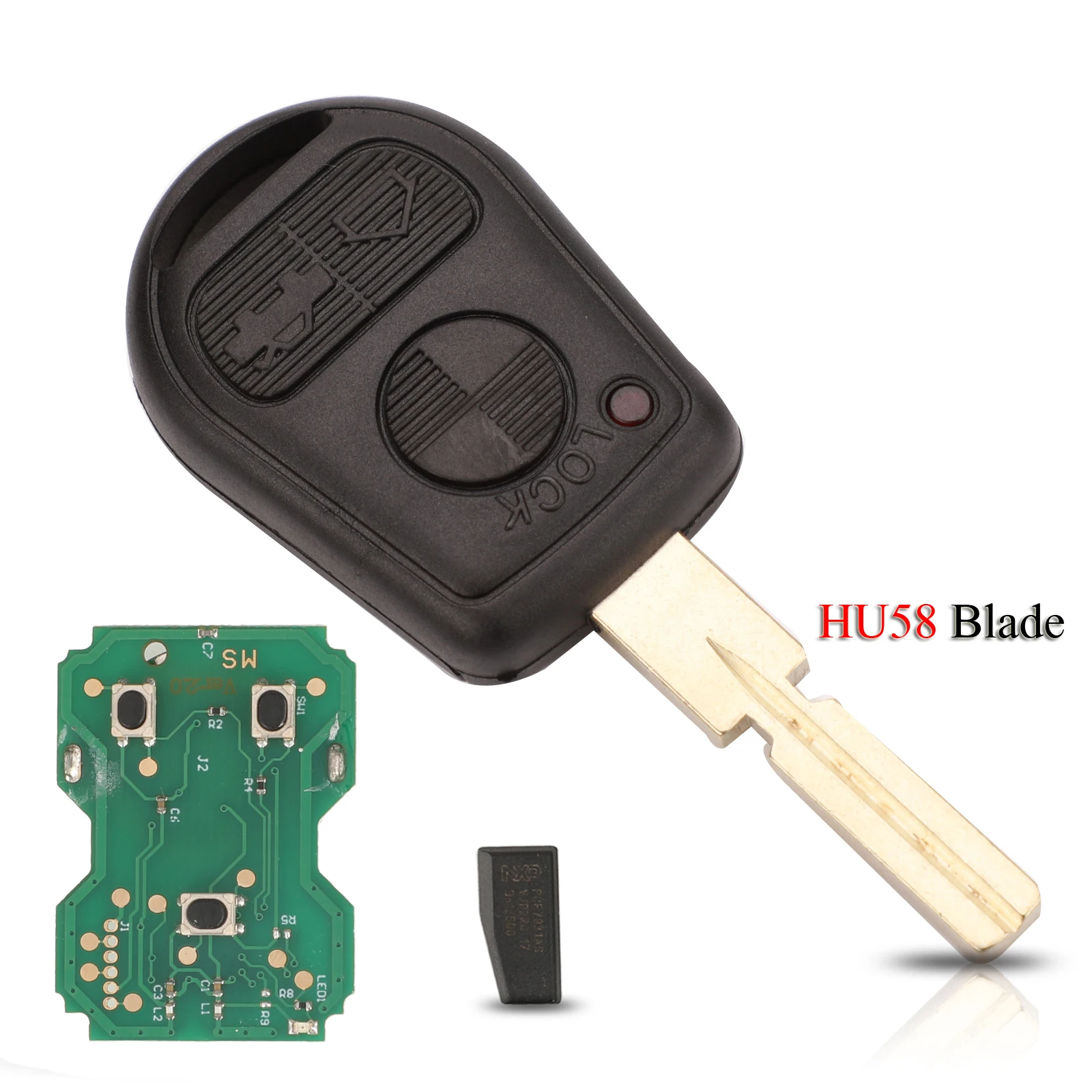 

Автомобильный Ключ-пульт Jingyuqin С 3 Кнопками И Чипом ID44 PCF7935 Для BMW E31 E32 E34 E36 E38 E39 E46 Z3 С Необработанным ...