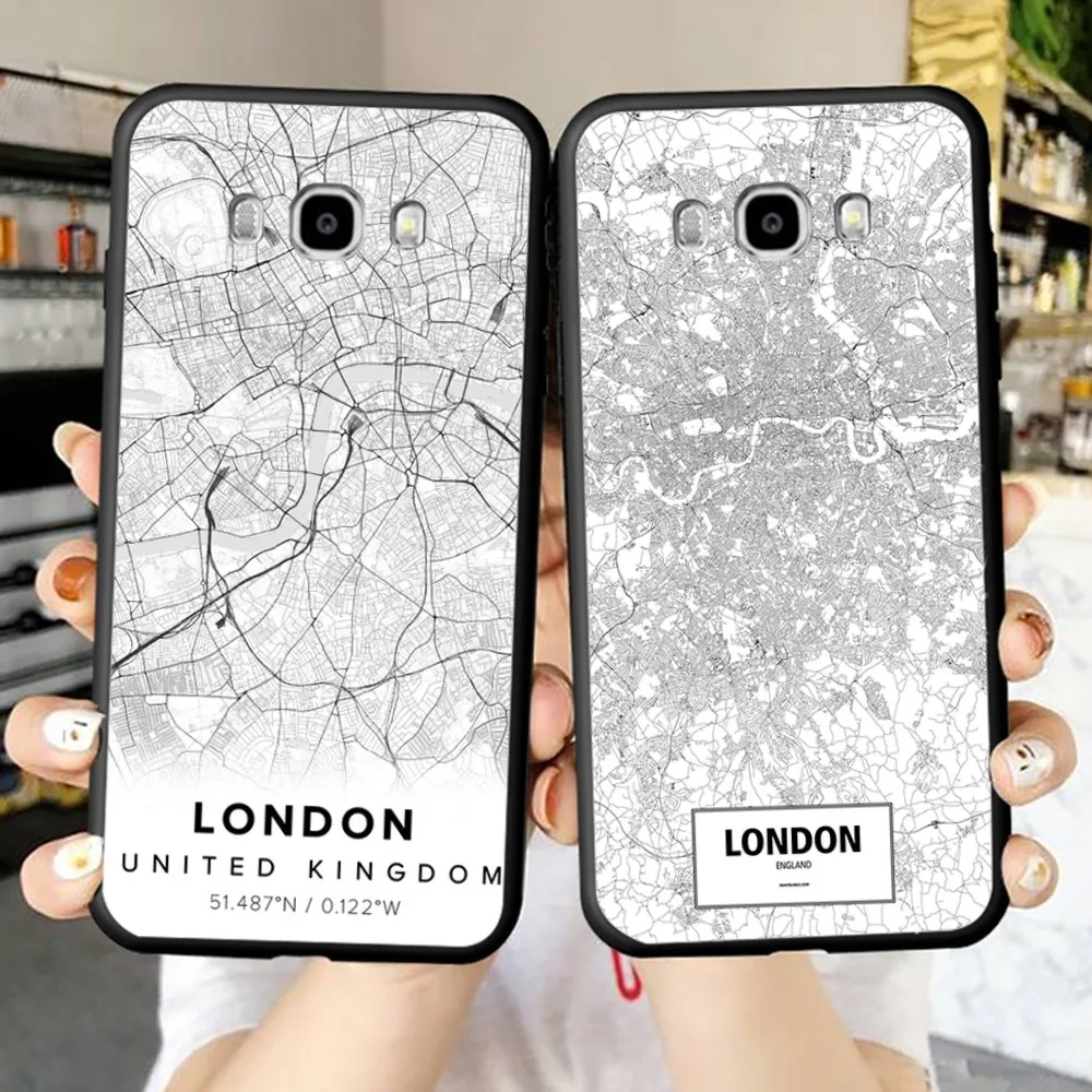 London Country Sketch City Map Phone Case For Samsung J 7 plus 7core J7 neo J6 prime J4 J5 Mobile Cover
