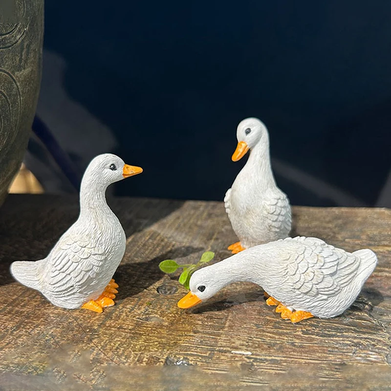 3 шт. симпатичный белый утка гидропонный лотос цветочный горшок ретро полимерная