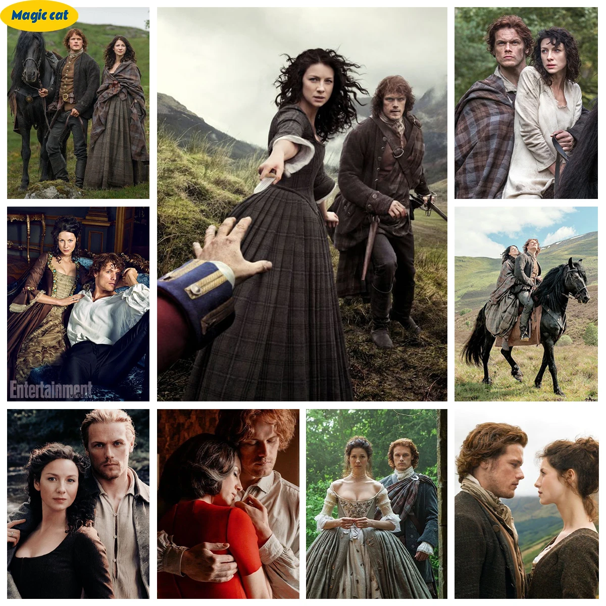 

Outlander 5D Diamond Painting Claire Randall And Jamie Fraser Poster Hand Diamond Embroidery Cross Stitch Art Mosaic Home Decor