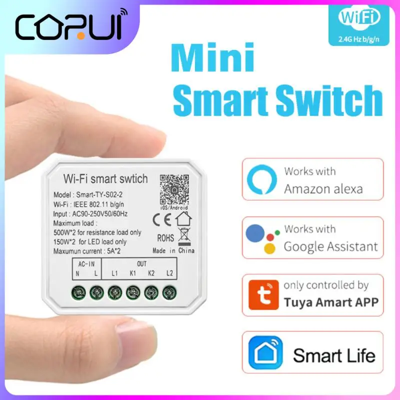 

Смарт-выключатель CORUI с поддержкой Wi-Fi и голосового управления