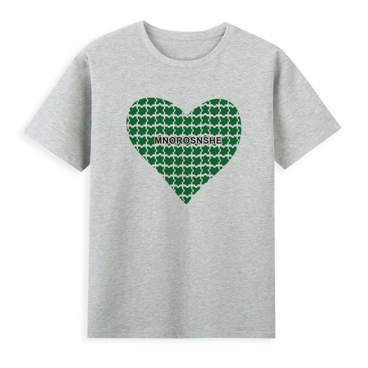 Зеленая футболка с принтом сердца Женские Новые Стильные красивые летние