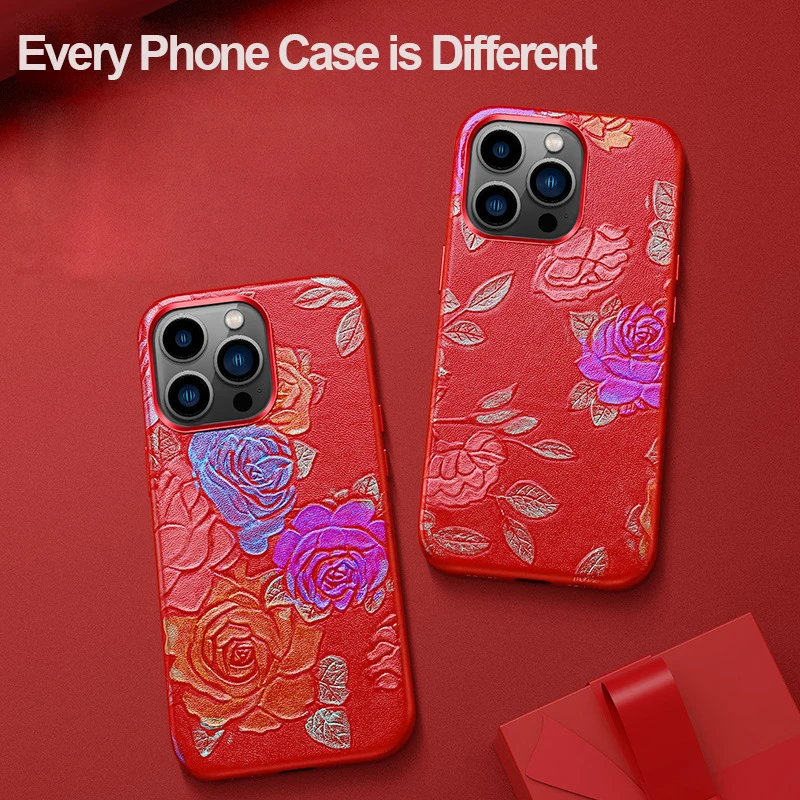 

Чехол из натуральной кожи для iPhone 13 Pro Max, Классический чехол в китайском стиле из натуральной кожи с магнитной застежкой для iPhone 13 Pro
