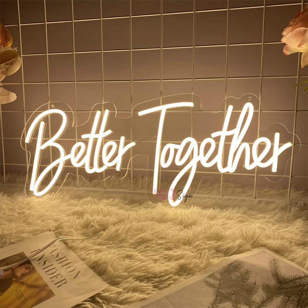 

Better Together Neon Led Sign Bedroom Wedding Birthday Decoration Night Lights USB Boardsign Sign Room Wall Party Decor
