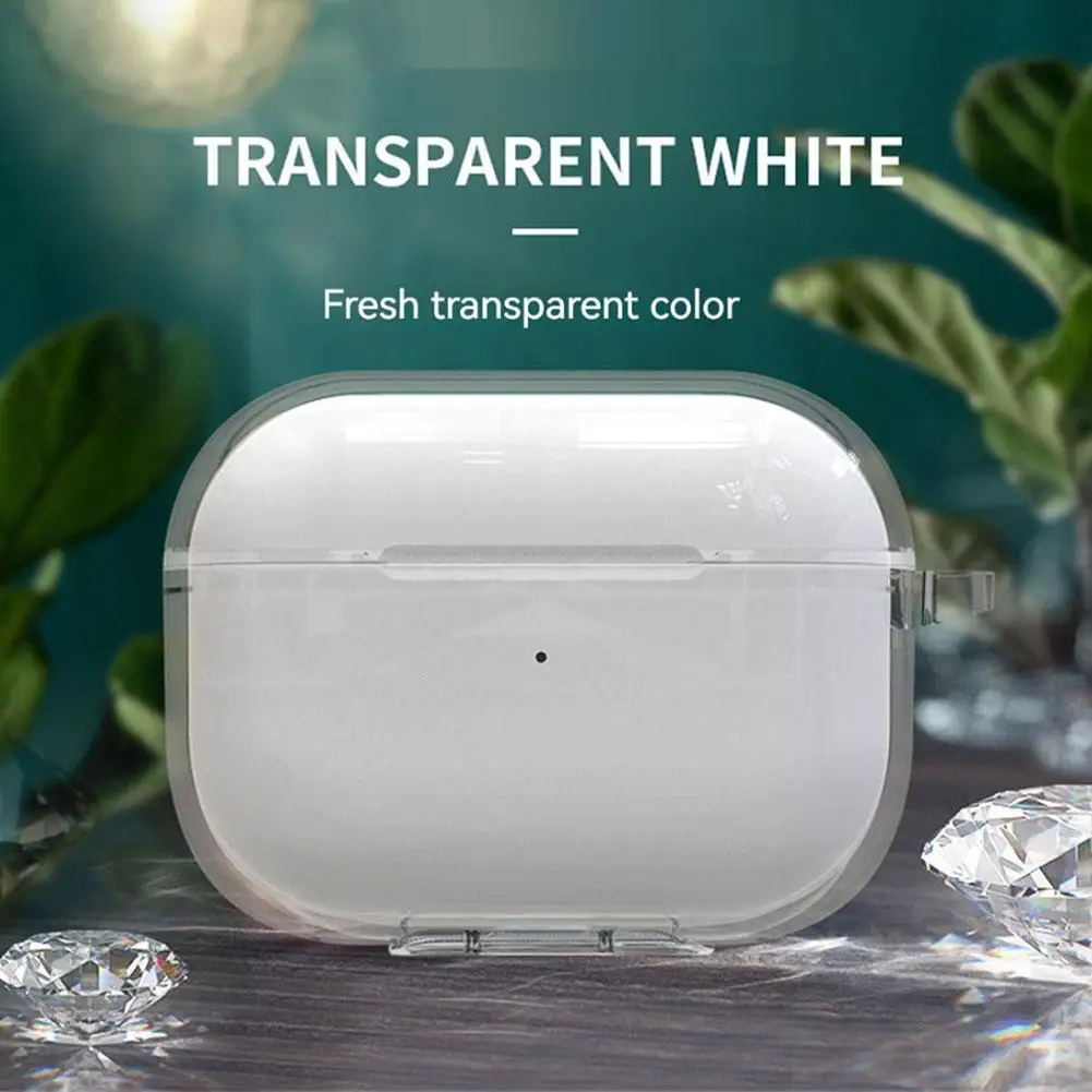 

Мягкий прозрачный чехол для наушников Силиконовый противоударный защитный чехол с крючком совместимый с Airpods Pro 2