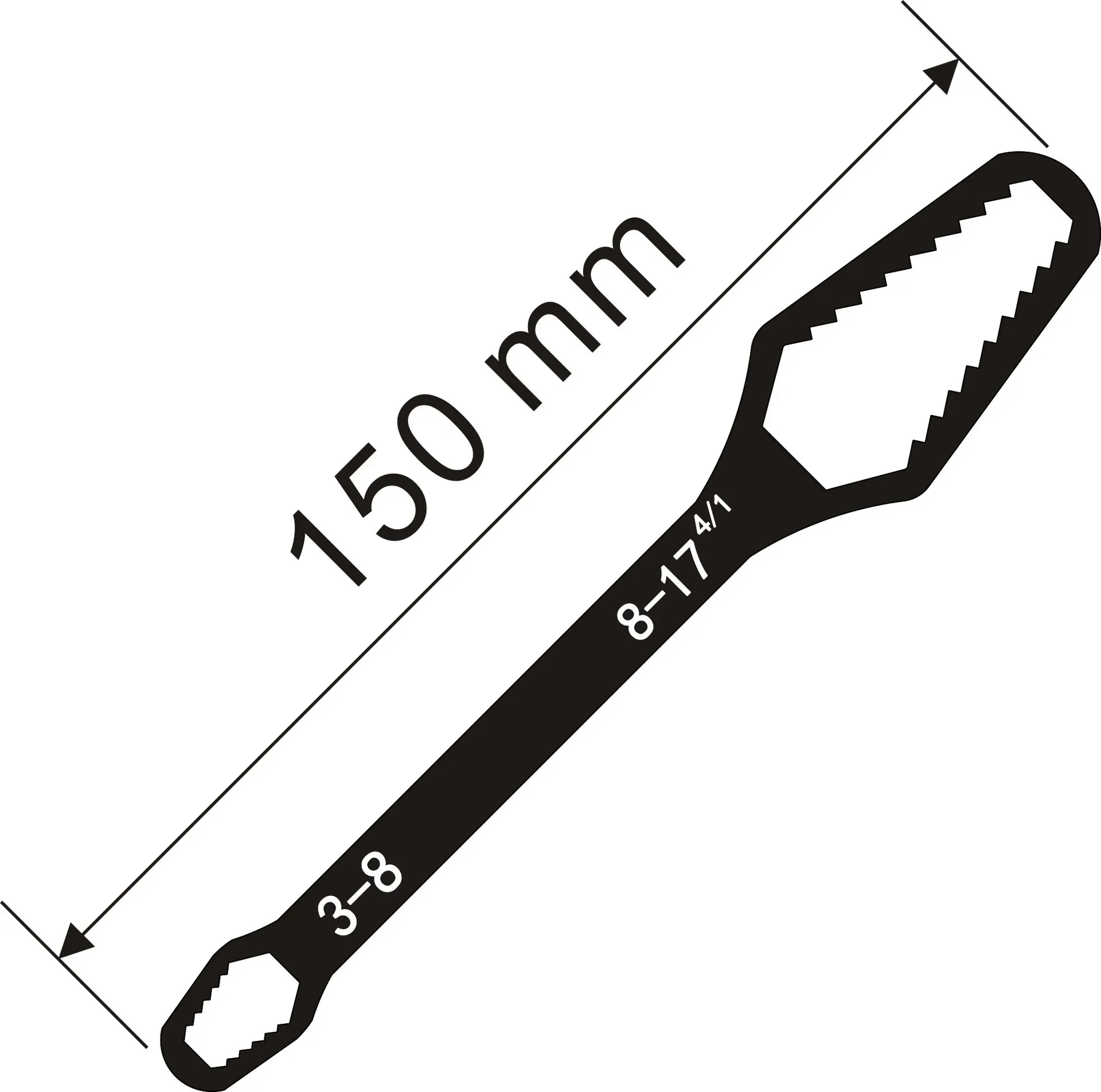 

Регулируемый универсальный ключ Torx 3-17 мм