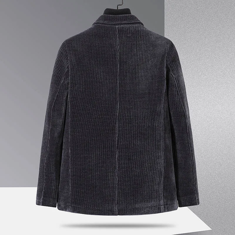 2023 брендовая осенне-зимняя шерстяная куртка мужской модный Повседневный блейзер