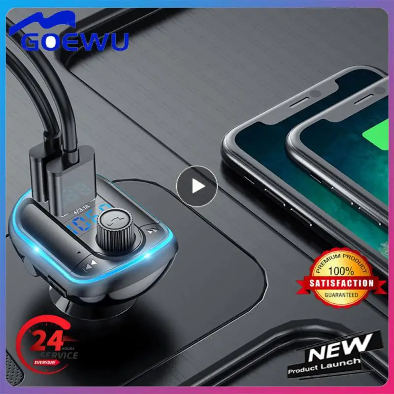 

Dual Usb Fm Transmitter 3.1a Car Bluetooth Mp3 With Ambient Light Hands-free Car Mp3 Car Accessories Car Charger